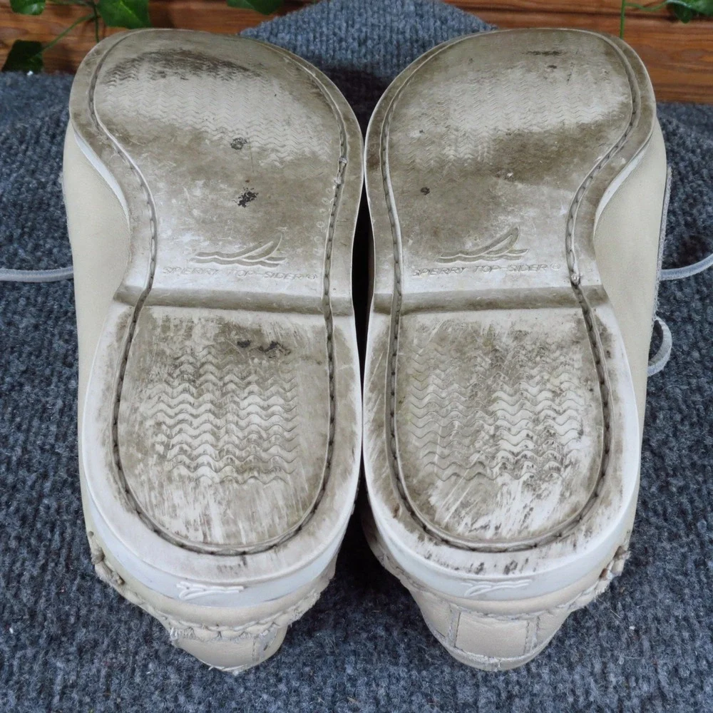 Sperry Authentic Original Mens Boat Shoe Size 11 Casual Nautical Beige Leather